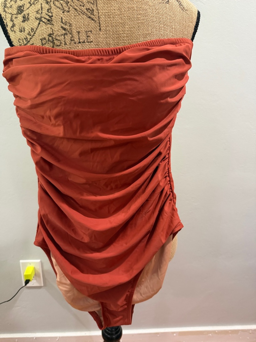 J crew size 10 Ruched Strapless Swim One-Piece in Terracotta new with tags